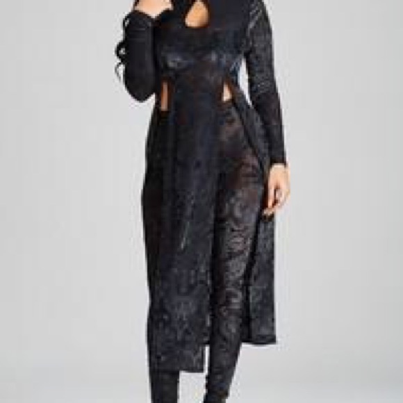 Burnt Out Velvet Two Piece Set - Picture 2 of 4